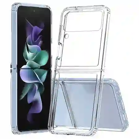 Carcasa Protectora Para Samsung Z Flip3 Transparente Bordes Reforzados