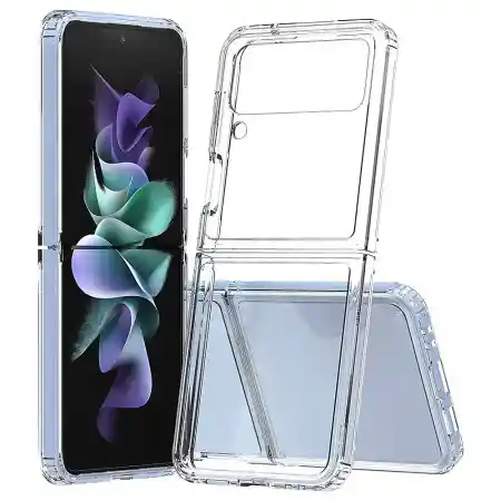 Carcasa Protectora Para Samsung Z Flip3 Transparente Bordes Reforzados