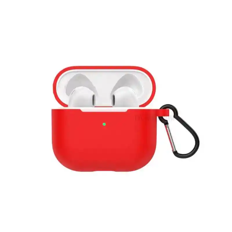 Funda De Silicona Protectora Para Airpods Pro Antigolpes Con Gancho De Agarre Rojo