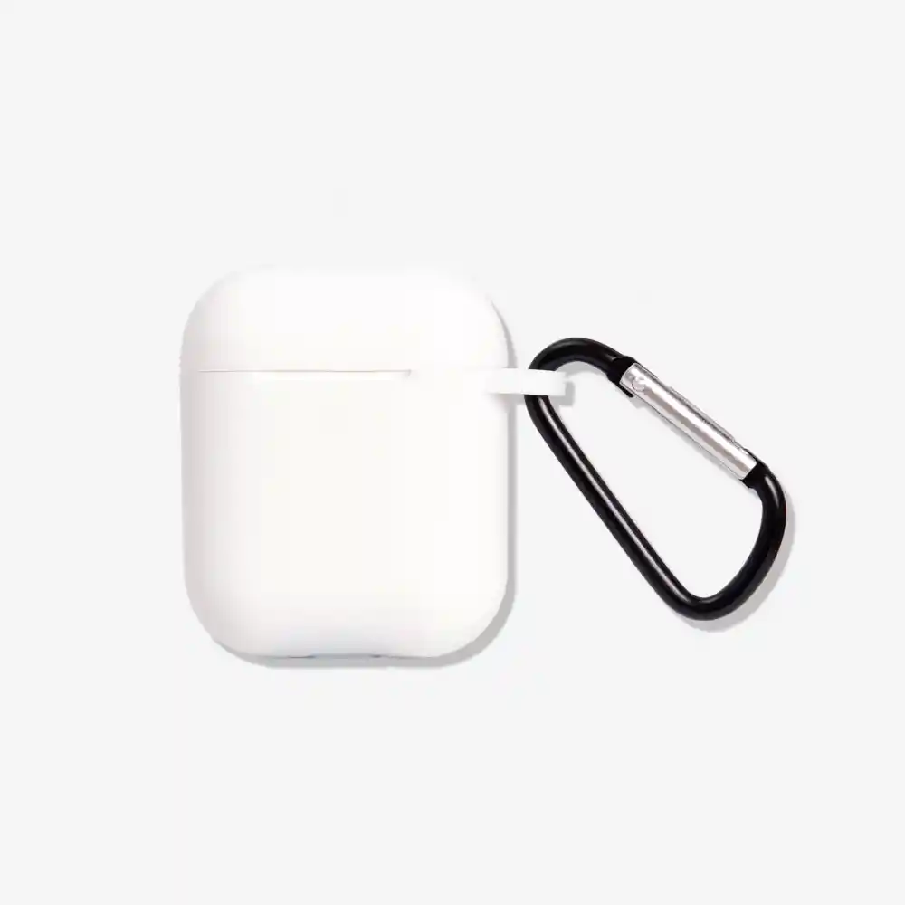 Funda De Silicona Protectora Para Airpods Segunda Generacion Antigolpes Con Gancho De Agarre Blanco