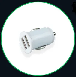 Car Charger Dual Usb - White