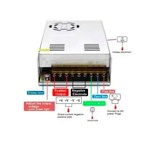 Fuente De Poder Conmutada Led Regulada 12v 240w 20a Ca / Cd