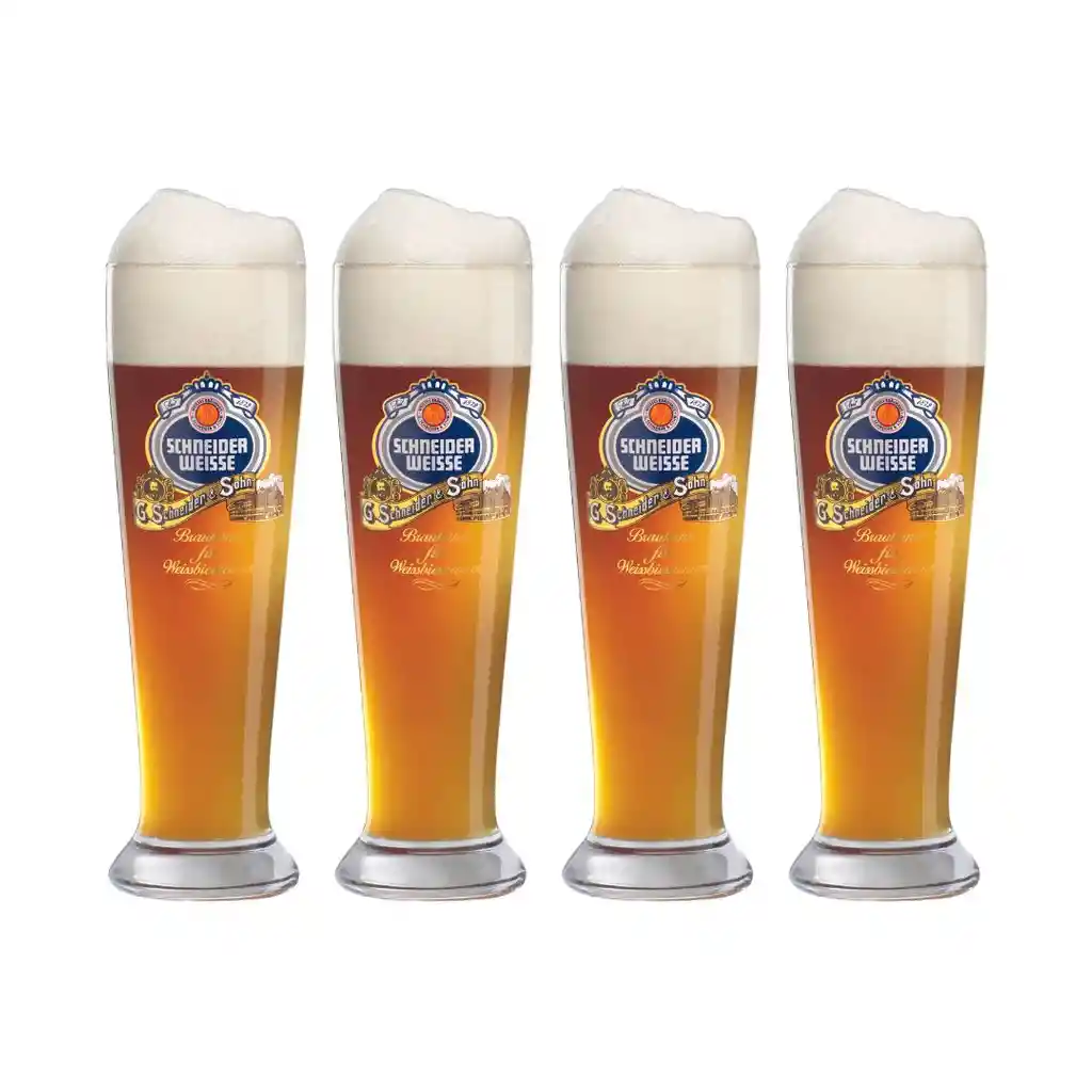 4x Schneider Weisse Vaso Weissbier Cerveza De Trigo 500cc