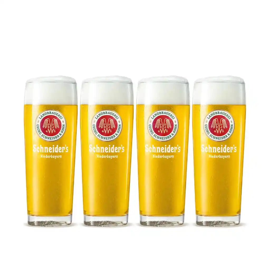 4x Schneider´s Bayrisch Hell Vaso Cervecero 500cc