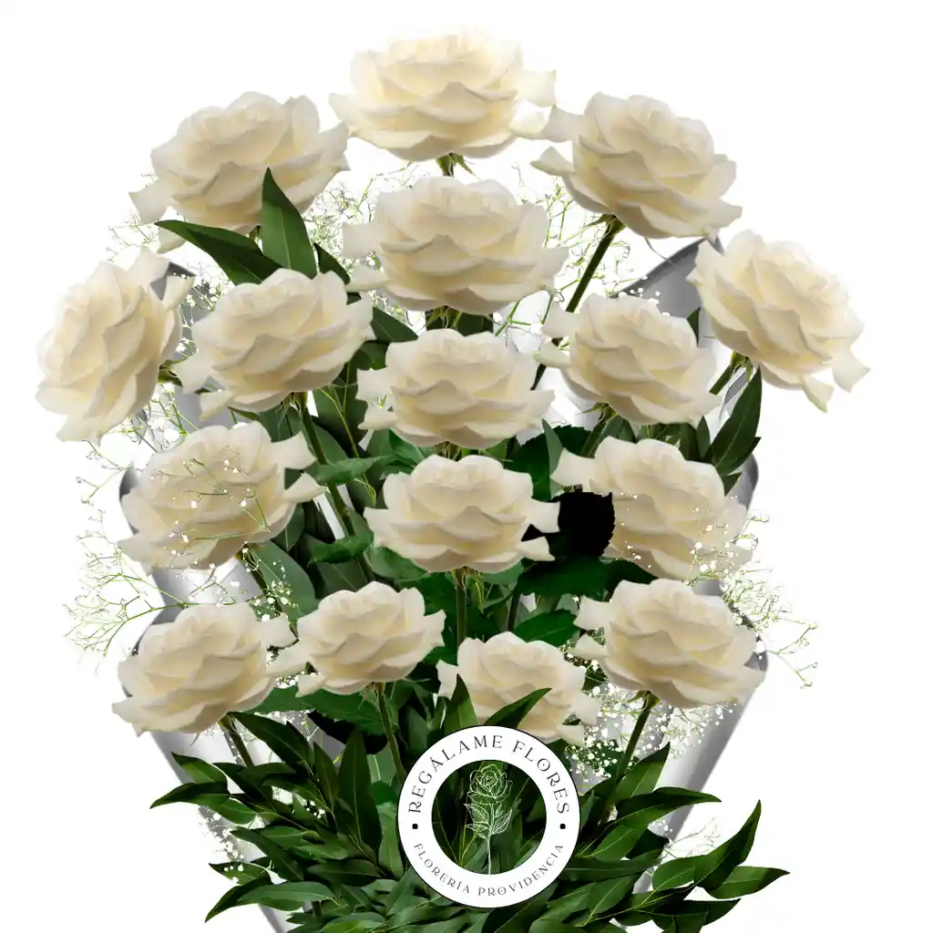 Ramo Premium De 15 Rosas Blancas