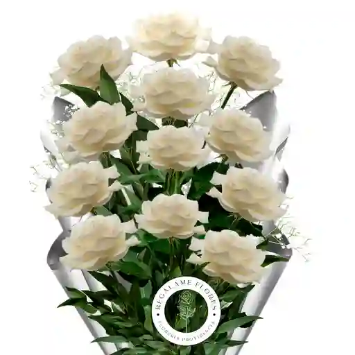 Ramo Premium De 12 Rosas Blancas