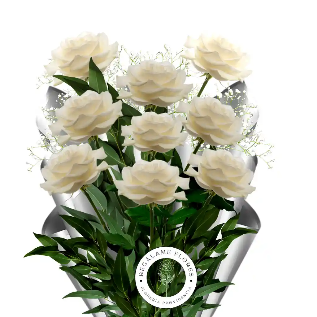Ramo Premium De 9 Rosas Blancas