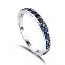 Anillo Cintillo Blue Plata Italiana - Talla 5 Usa