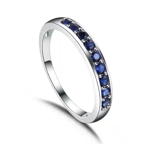 Anillo Cintillo Blue Plata Italiana - Talla 6 Usa