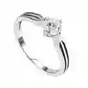 Anillo Solitary Plata Italiana - Talla 5 Usa