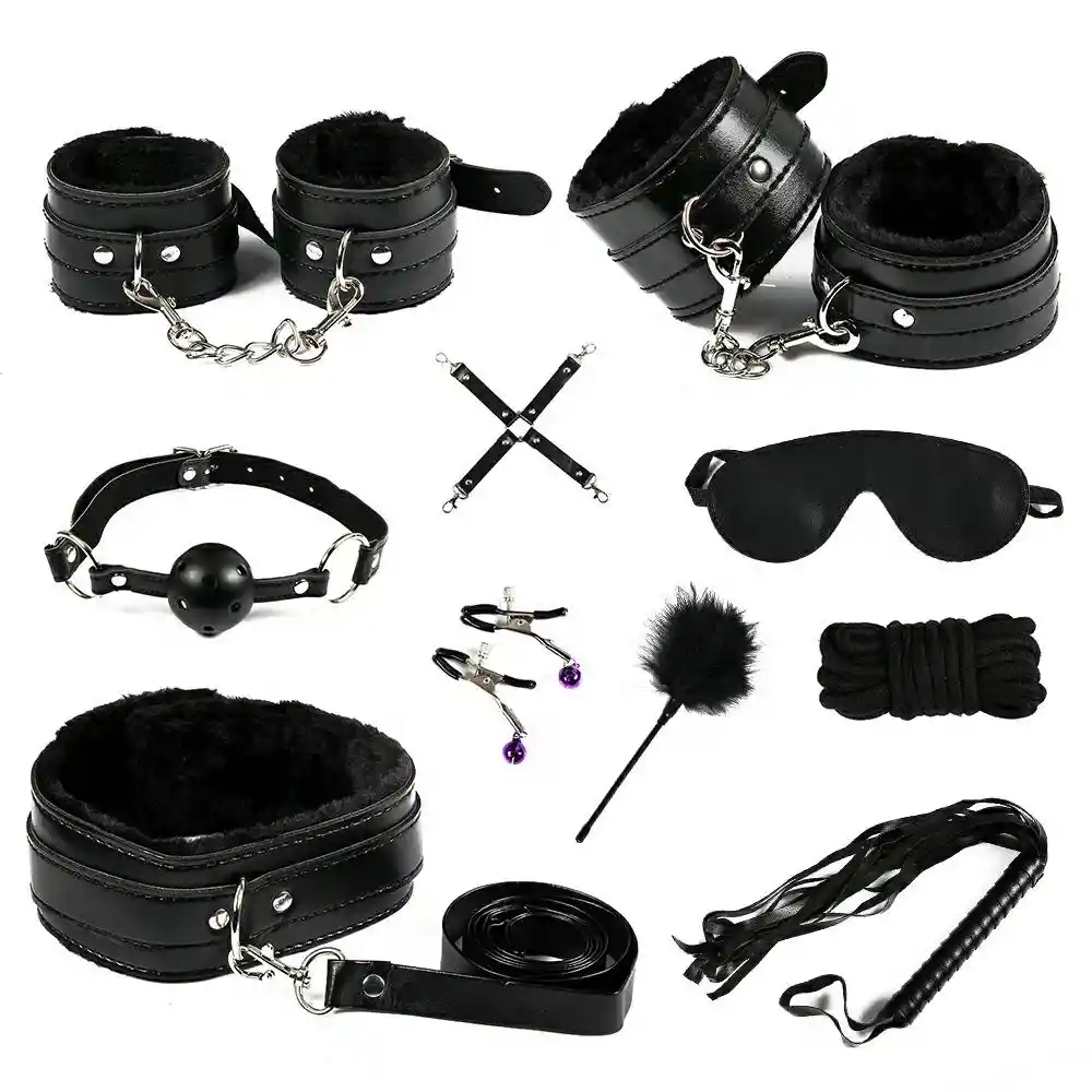 Kit Bondage Negro - 9 Piezas