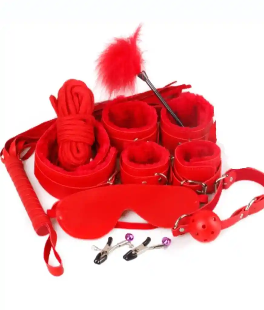 Kit Bondage Rojo - 9 Piezas