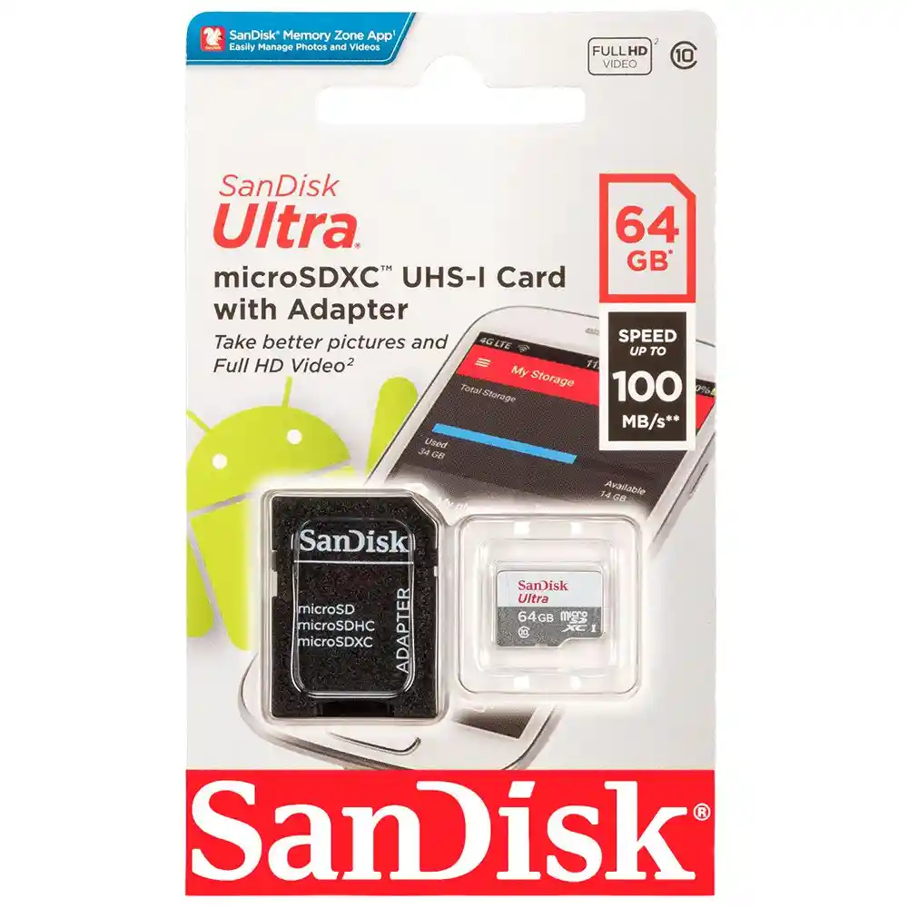 Tarjeta De Memoria 64g Sandisk Ulttra