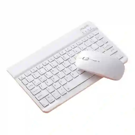 Teclado Y Mouse Bluetooth Recargable Color Blanco