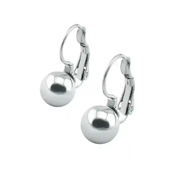 Aros Hipoalergenicos Esfera Argollas Huggie Plateadas