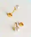 Aros Perla Seguridad 6mm Piercing Helix Chapadas En Oro 18k Niña