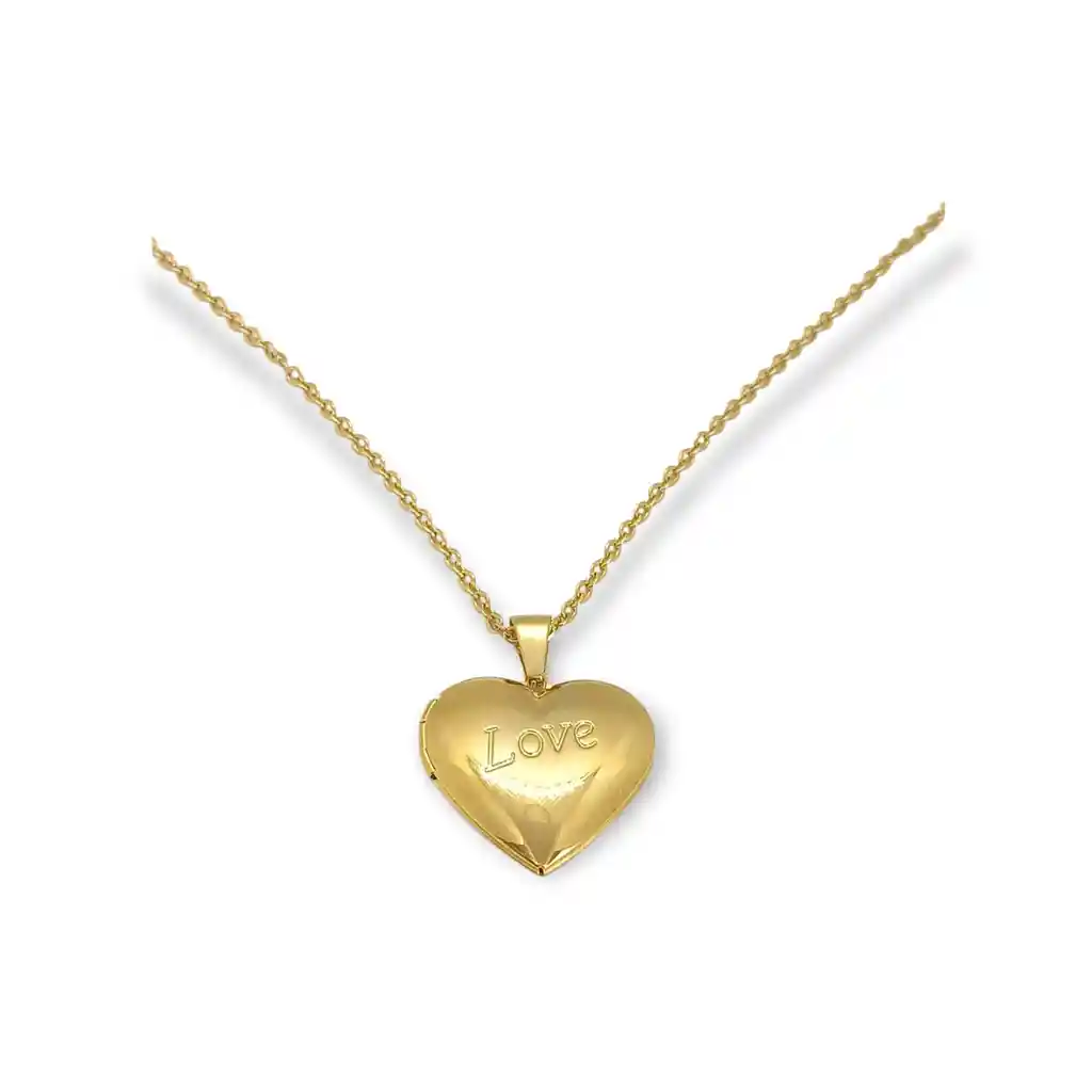 Camafeo Relicario Con Forma De Corazón Love / Amor Guardafoto Guardapelo