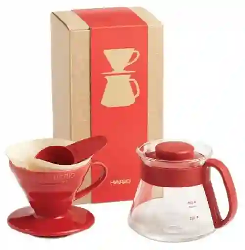 Hario - Cafetera Hario V60-01 Ceramica Roja - Dripper Con Filtro