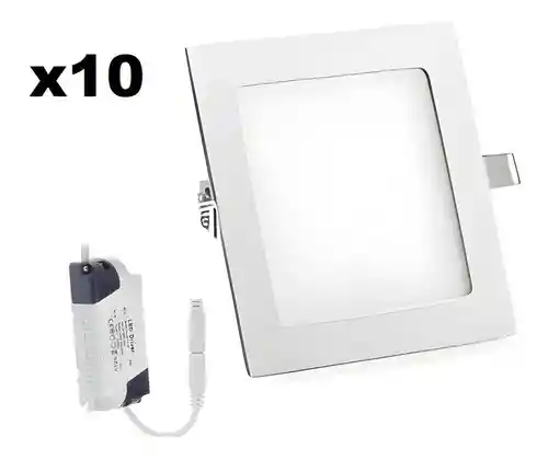 Pack X10 Foco Plafon Techo Lampara Cocina Led Embutidos 18w