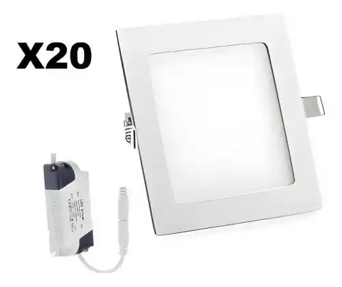 Pack X20 Foco Plafon Techo Lampara Cocina Led Embutidos 18w