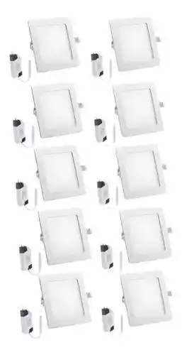Pack X10 Foco Plafon Techo Focos Led Interior Embutidos 12w