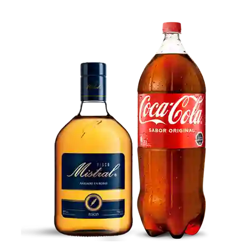 Pisco Mistral 35g 1l + Coca Cola 3l