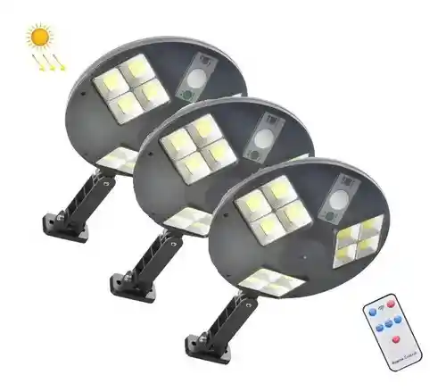 Packx3 Foco Exterior Iluminacion Solar Led Sensor Focos 4014