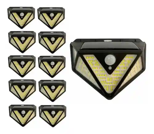 Pack X10 Foco Exterior Luz Senso Led Solar Focos Solares 90w