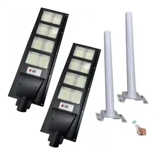 Pack X2 Foco Led Solar 300w Poste Exterior Focos Potentes