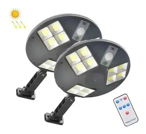 Packx2 Foco Exterior Iluminacion Solar Led Sensor Focos 4014