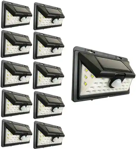 Pack X10 Focos Solares Led Foco Sensor Movimiento Foco Solar