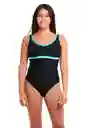 Traje De Baño Deportivo Con Vivos Verde Talla Xl Samia