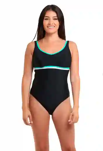 Traje De Baño Deportivo Con Vivos Verde Talla Xl Samia