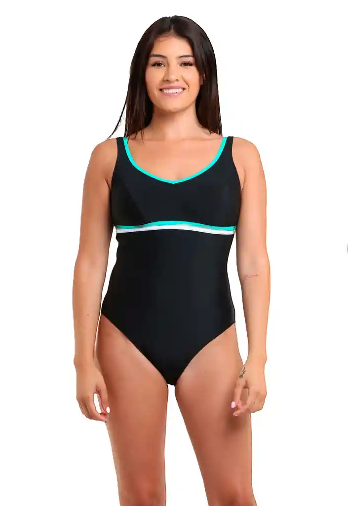 Traje De Baño Deportivo Con Vivos Verde Talla L Samia