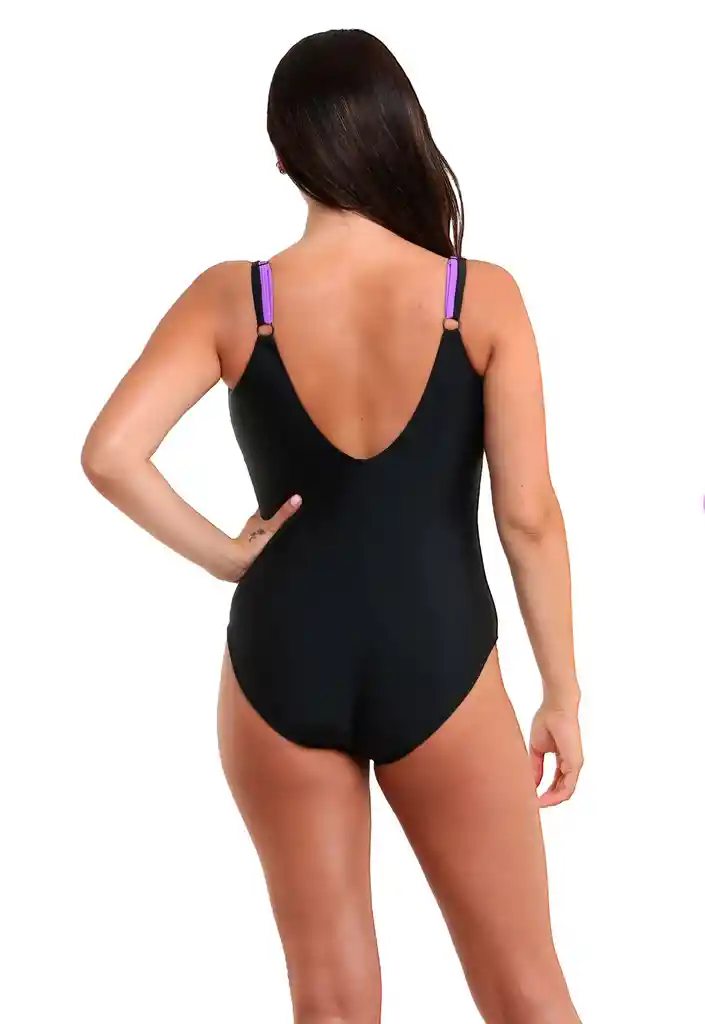 Traje De Baño Deportivo Con Vivos Morado Talla S Samia