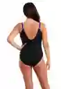 Traje De Baño Deportivo Con Vivos Morado Talla M Samia