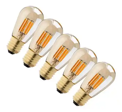 X5 Ampolleta Vintage E27 Soquete Luces Vintage Luz Calida