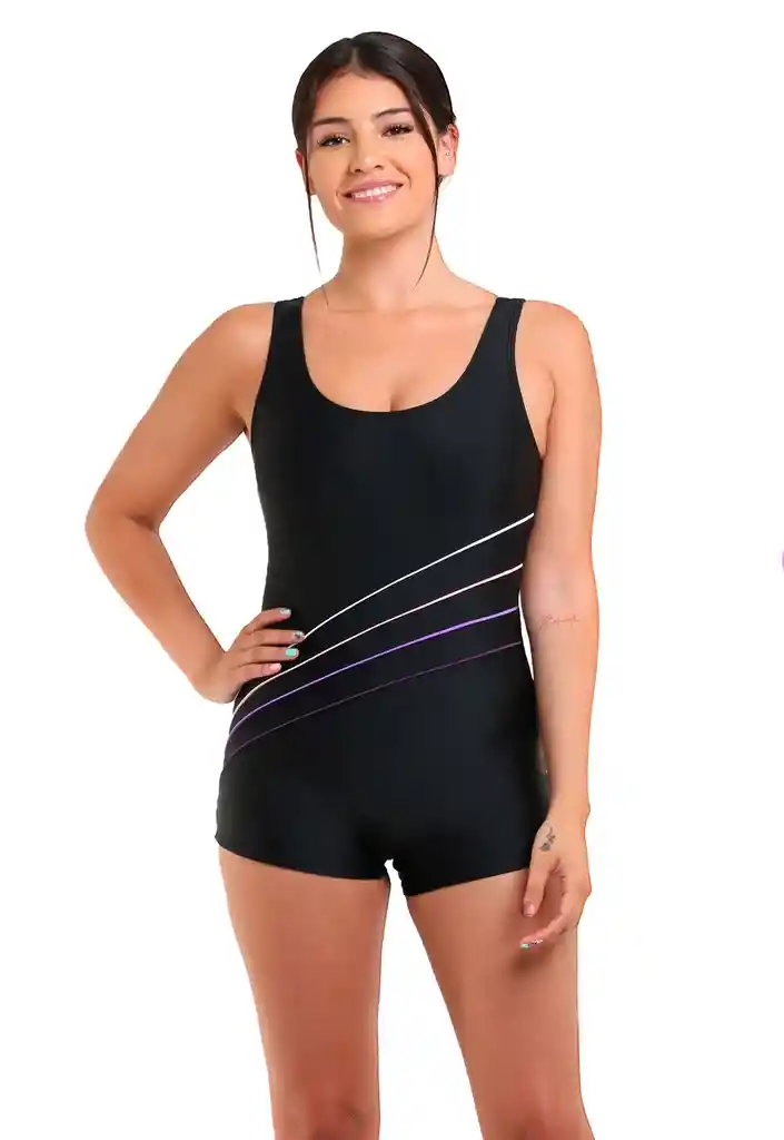 Traje De Baño Deportivo Pierna Corta Morado M