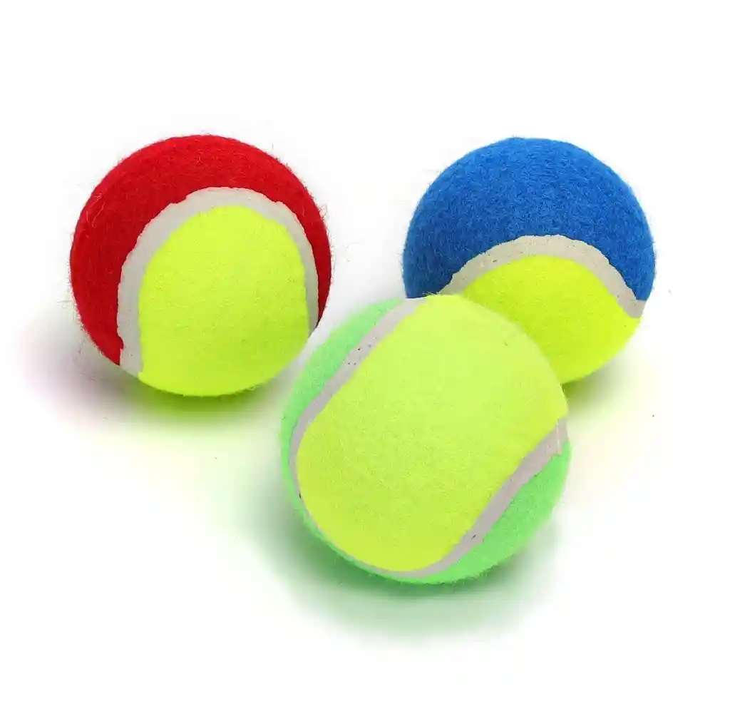 Set De 3 Pelotas De Tenis De Goma Para Perros