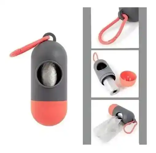 Dispensador De Bolsas Para Desechos De Mascotas + 1 Rollo De Bolsitas