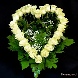 White Heart Arreglo Corazón De Rosas