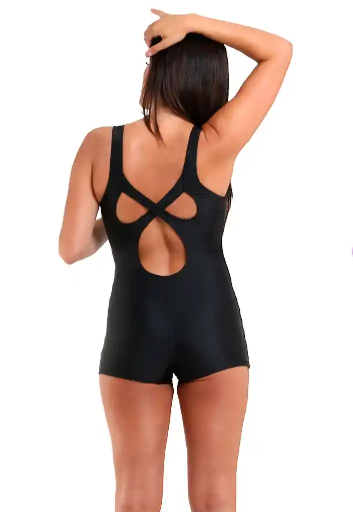 Traje De Baño Deportivo Pierna Corta Negro 16