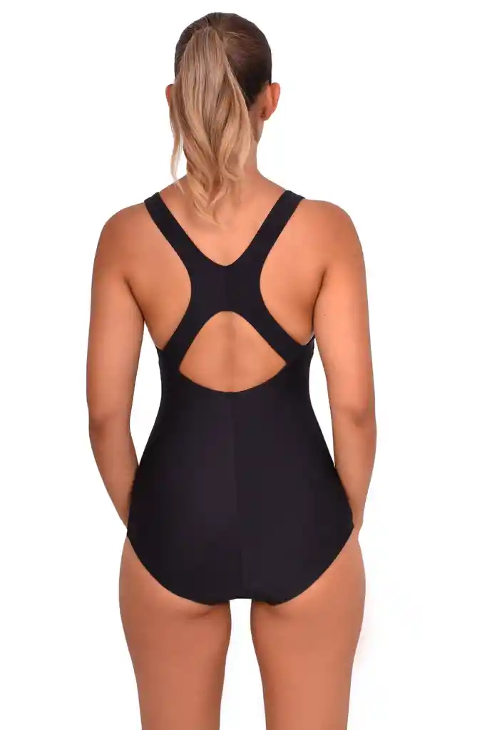 Traje De Baño Enterito Deportivo Clásico Negro L