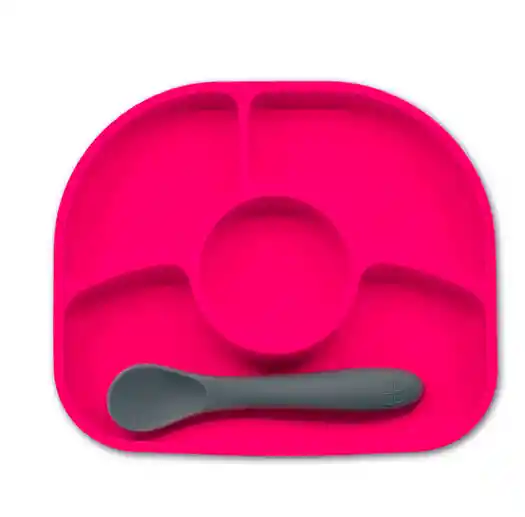 Set Plato Y Cuchara De Silicona Yumi Bbluv Fucsia