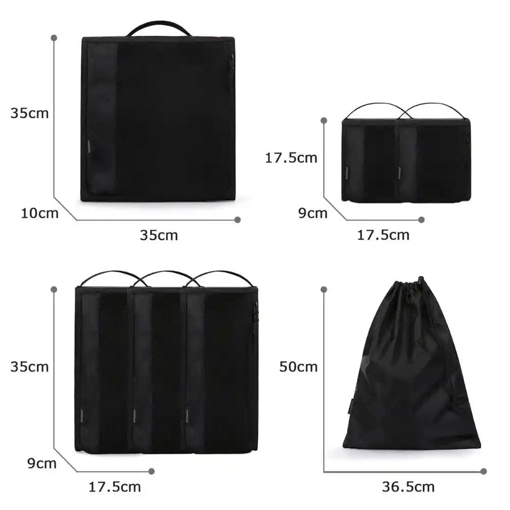 Bagsmart Kit De Cubos Para Embalaje 7 Piezas - Negro