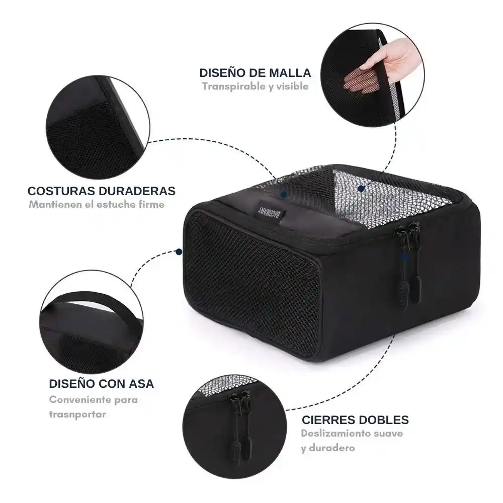 Bagsmart Kit De Cubos Para Embalaje 7 Piezas - Negro