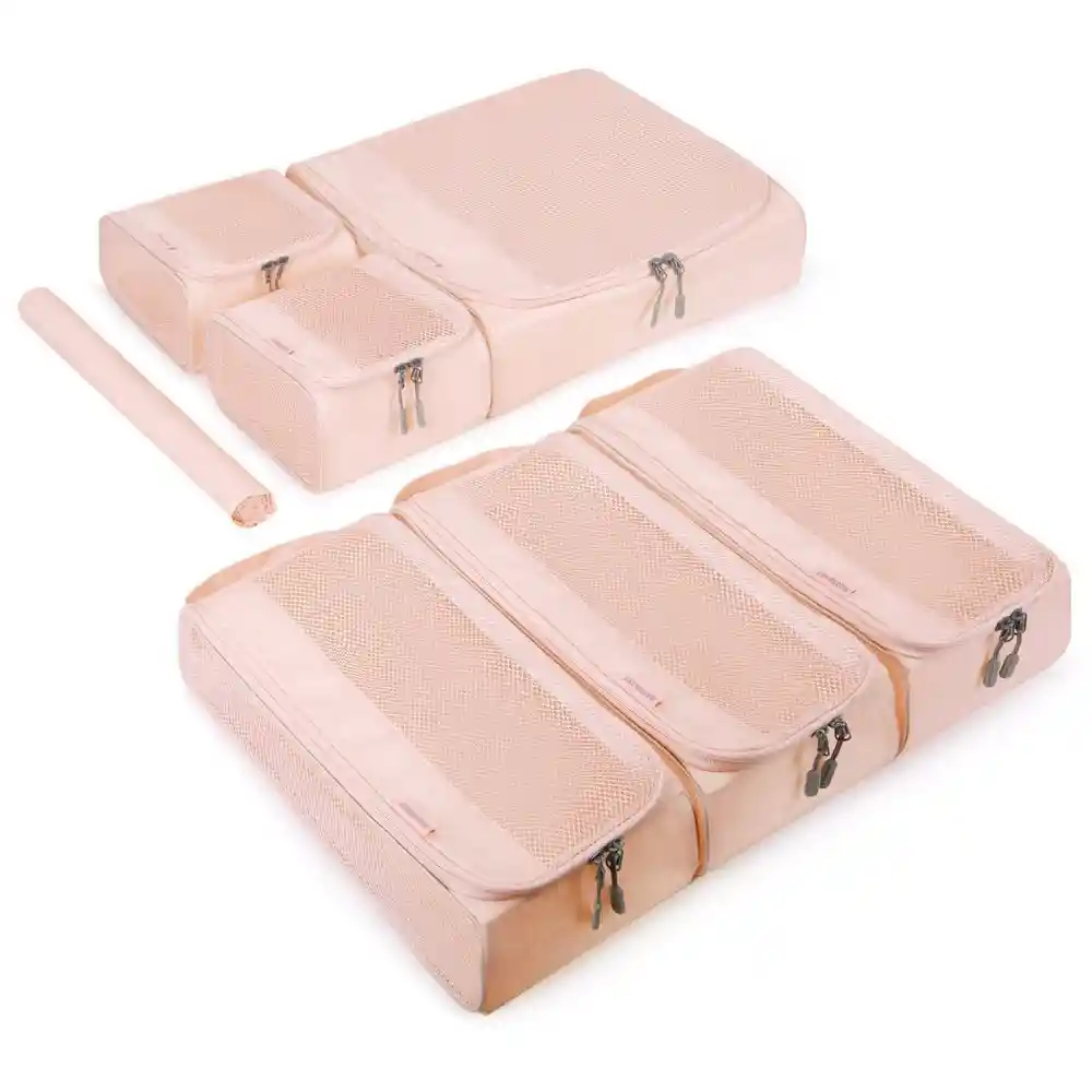 Bagsmart Kit De Cubos Para Embalaje 7 Piezas - Rosado