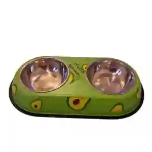 Plato Doble Metalico Diseño Palta