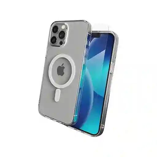 Lamina De Iphone 13pro Max De Vidrio Completa 21d+ Carcasa Transparente Magsafe
