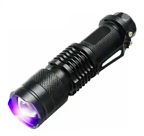 Linterna De Bolsillo Ultravioleta Luz Uv + Pila Y Cargador